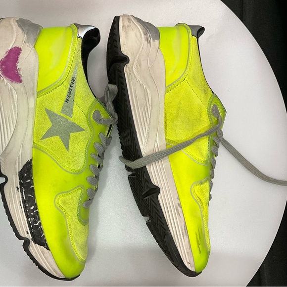 Rare Golden Goose Lime Green Dad Star Sneakers Size 38 - Picture 2 of 10
